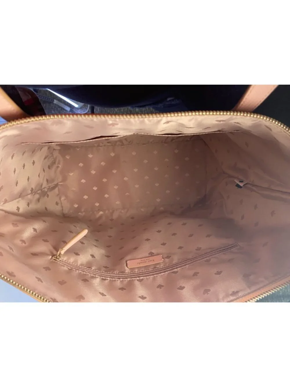 Kate Spade New York Rose Pink Glitter Tote With Pink Handles Rose Gold